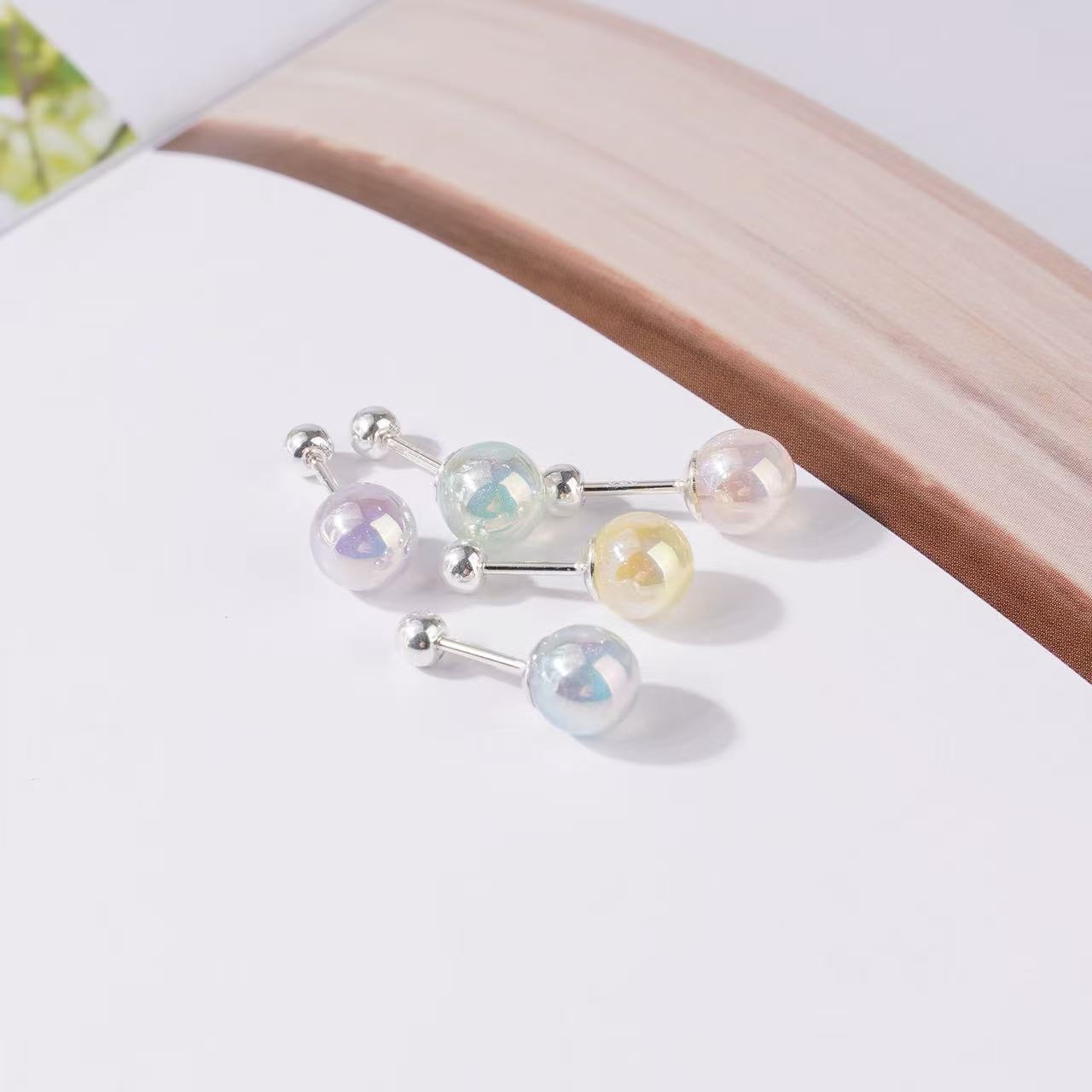 【Moonsee】純銀鎖珠-彩色珍珠音調（單支）