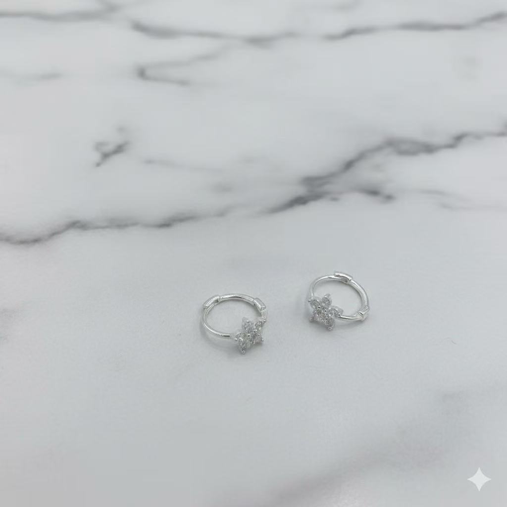 【Moonsee】純銀易扣-滿鑽星